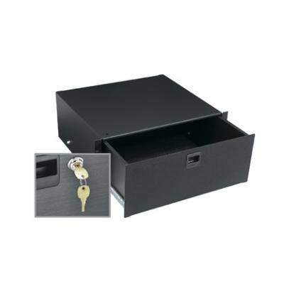 4RU Textured Drawer with Lock Black